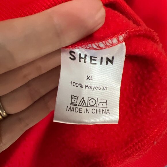 Bright Red Cropped Hoodie XL - Picture 3 of 5